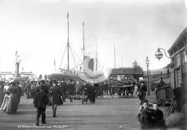 SS 'Etruria', Pierhead, Liverpool, 1890-1910. Artist: Unknown