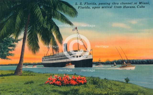 SS Florida, Miami, Florida, upon arrival from Havana, Cuba,  c1931. Artist: Unknown