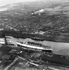 SS Himalaya moored in Buccleuch Dock, Barrow-in-Furness, Cumbria, 1948. Artist: Aerofilms