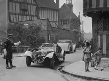 SS Jaguar 100 of SH Newsome competing in the RAC Rally, 1939. Artist: Bill Brunell