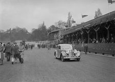 SS Jaguar saloon at a race meeting at Crystal Palace, London, 1939. Artist: Bill Brunell