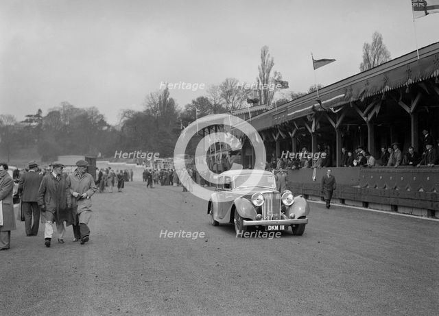 SS Jaguar saloon at a race meeting at Crystal Palace, London, 1939. Artist: Bill Brunell.