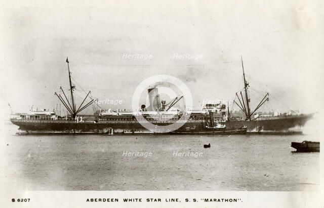 SS 'Marathon', Aberdeen White Star Line steamship, c1903-c1920(?).Artist: Kingsway