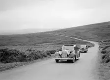 SS Stanley's Jaguar SS leading RS Mantle's Standard Flying 12 at the MCC Torquay Rally, July 1937. Artist: Bill Brunell