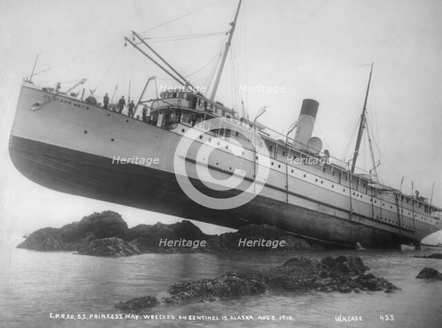 S.S. Princess May wrecked on August 5, 1910, 1910. Creator: William Howard Case.