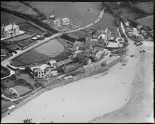 St Columb Porth Beach and the beach fronting properties, St Columb Porth, Newquay, Cornwall, c1930s Creator: Arthur William Hobart