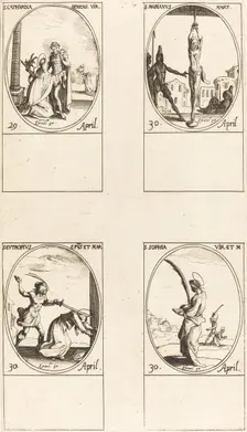 St. Catharine of Siena; St. Marian; St. Eutropius; St. Sophia. Creator: Jacques Callot
