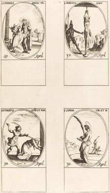 St. Catharine of Siena; St. Marian; St. Eutropius; St. Sophia. Creator: Jacques Callot
