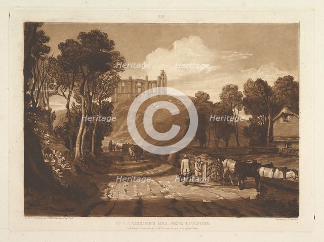 St. Catharine's Hill near Guilford (Liber Studiorum, part VII, plate 33), June 1811. Creator: JMW Turner.