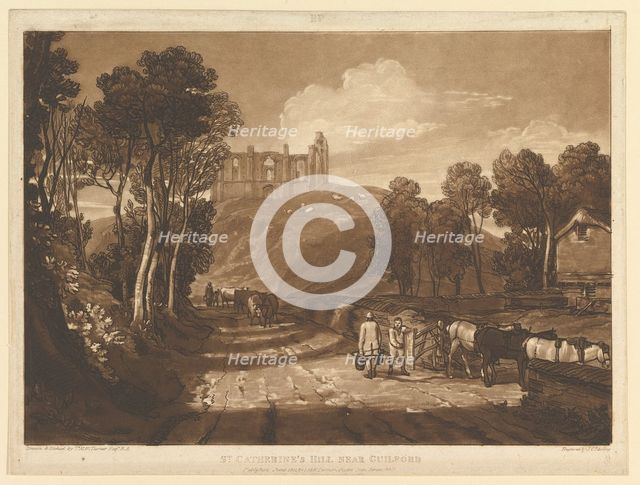 St. Catharine's Hill near Guilford (Liber Studiorum, part VII, plate 33), June 1811. Creator: JMW Turner.