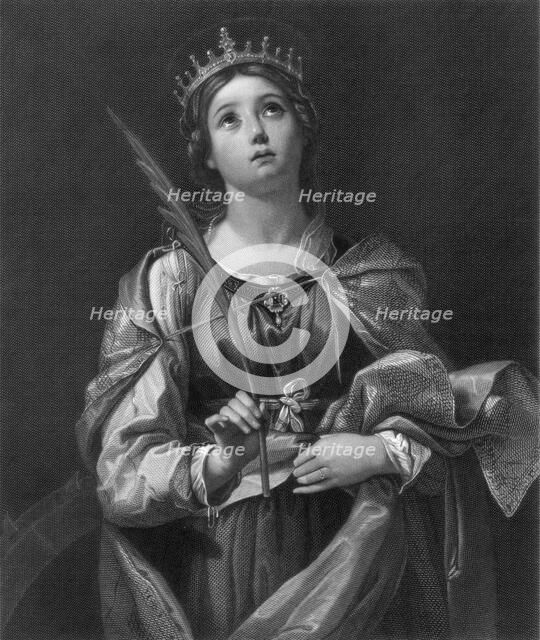 St Catherine, 19th century.Artist: F Knolle