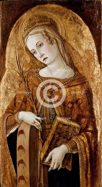 St Catherine of Alexandria, early 1490s. Artist: Vittore Crivelli.