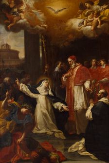 St Catherine Imploring Pope Gregory XI to Return from Avignon to Rome, early-mid 18th century. Creator: Marco Benefial