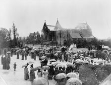 St Catherine's church, Hatcham, London, burnt down by suffragettes on 6th May 1913. Creator: Unknown