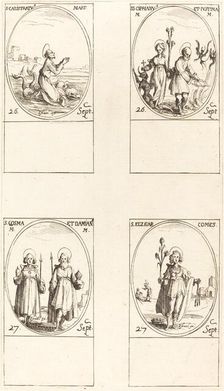 St. Calistratus; Sts. Cyprian and Justina; Sts. Comus and Damian; St. Elzear, Count. Creator: Jacques Callot
