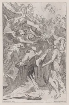 St. Carlo Borromeo surrounded by angels, 1650-70. Creator: Unknown