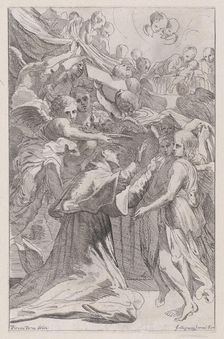 St. Carlo Borromeo surrounded by angels, 1650-70. Creator: Unknown