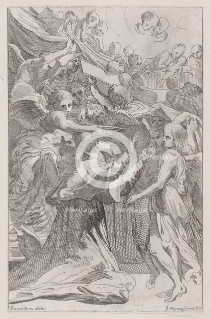 St. Carlo Borromeo surrounded by angels, 1650-70. Creator: Unknown.