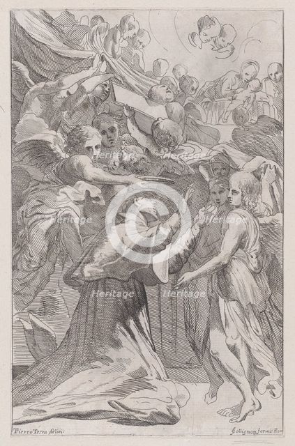 St. Carlo Borromeo surrounded by angels, 1650-70. Creator: Unknown.