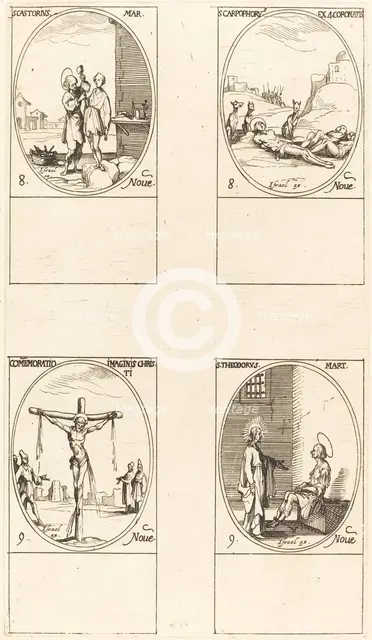 St. Castorius; St. Carpophorus & The Four Crowned Martyrs; Commemoration of the Image. Creator: Jacques Callot.