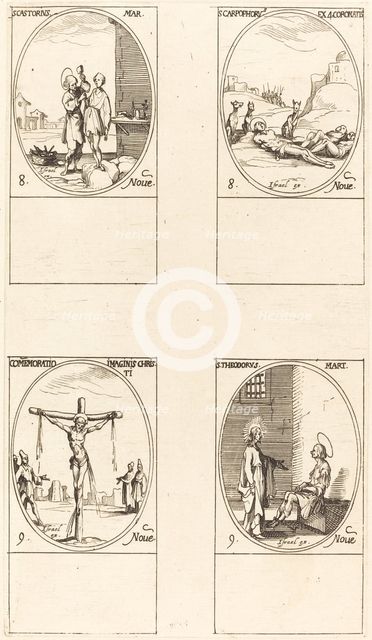 St. Castorius; St. Carpophorus & The Four Crowned Martyrs; Commemoration of the Image. Creator: Jacques Callot.