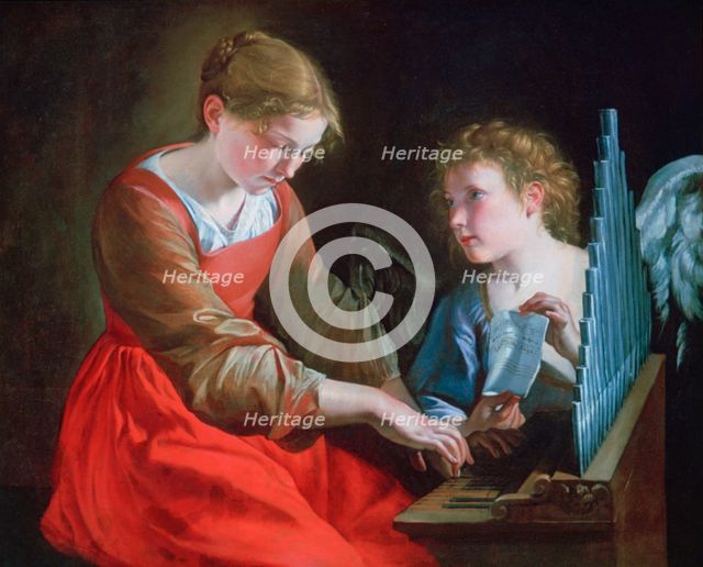 St Cecilia and an Angel', c1617-1618 and c1621-1627. Artist: Orazio Gentileschi