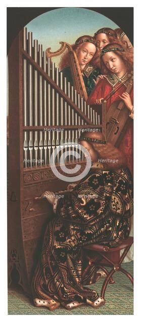 St Cecilia at the organ, (c1865). Creator: Christian Schultz.