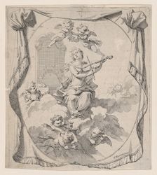 St. Cecilia on Clouds Upheld by Angels, 1696., 1696. Creator: Pierre Berchet