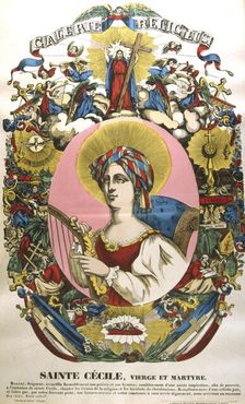 St Cecilia or Cecile, legendary Roman martyr, 19th century. Artist: Anon