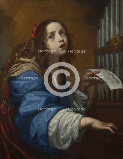 St Cecilia Playing the Organ, mid-17th-early 18th century. Creator: Onorio Marinari.
