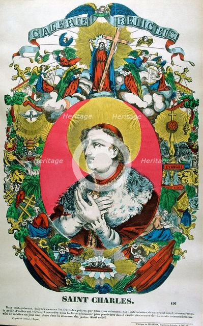 St Charles of Borromeo, 16th century Italian priest, 19th century. Artist: Anon