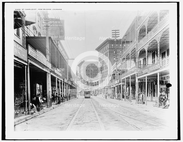 St. Charles St. i.e. Saint Charles Avenue, New Orleans, Louisiana, c.between 1890 and 1901. Creator: Unknown.
