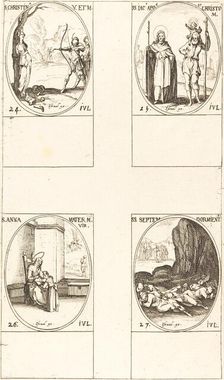 St. Christina; St. James, Apostle, and St. Christopher; St. Anne; Seven Sleepers of E. Creator: Jacques Callot