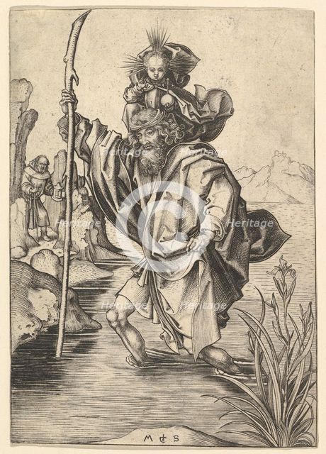 St. Christopher, ca. 1435-1491. Creator: Martin Schongauer.