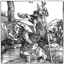 St Christopher carrying the Infant Christ 1511, (1936). Artist: Albrecht Dürer