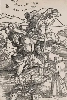 St. Christopher Carrying the Infant Christ Across a River, about 1503-1504. Creator: Albrecht Durer