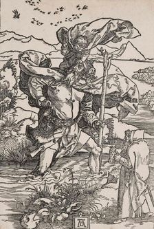 St. Christopher Carrying the Infant Christ Across a River, about 1503-1504. Creator: Albrecht Durer