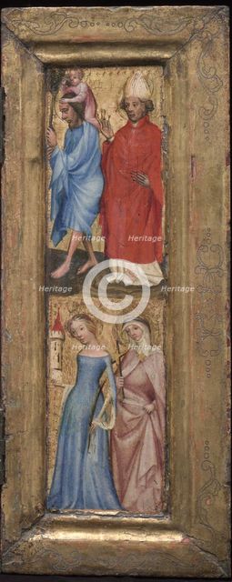St. Christopher and St. Erasmus; St. Barbara and another female saint, c. 1424. Creator: Unknown.