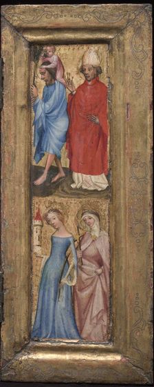 St. Christopher and St. Erasmus; St. Barbara and another female saint, c. 1424. Creator: Unknown
