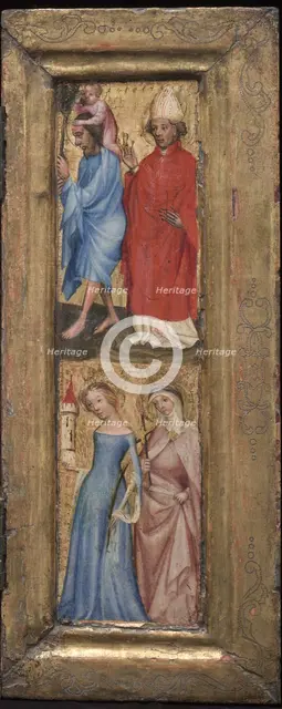 St. Christopher and St. Erasmus; St. Barbara and another female saint, c. 1424. Creator: Unknown.