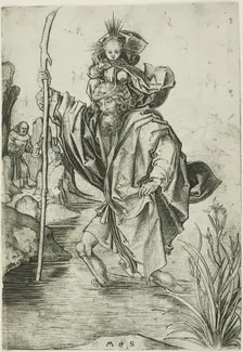 St. Christopher, c. 1475. Creator: Martin Schongauer