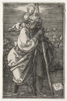 St. Christopher, Facing to the Left, 1521. Creator: Albrecht Dürer (German, 1471-1528)