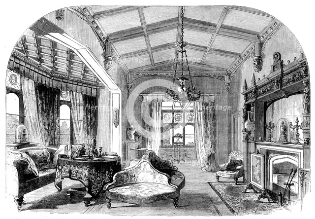 St. Clare, Isle of Wight, the temporary abode of their Royal Highnesses: the Drawing-Room, 1862. Creator: Unknown.