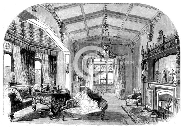 St. Clare, Isle of Wight, the temporary abode of their Royal Highnesses: the Drawing-Room, 1862. Creator: Unknown.