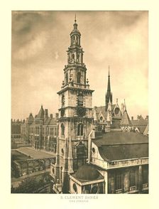 St Clement Danes, The Steeple mid-late 19th century. Creator: Unknown