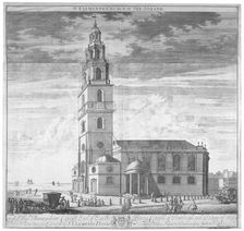 St Clement Danes Church, Westminster, London, c1719. Artist: Johannes Kip