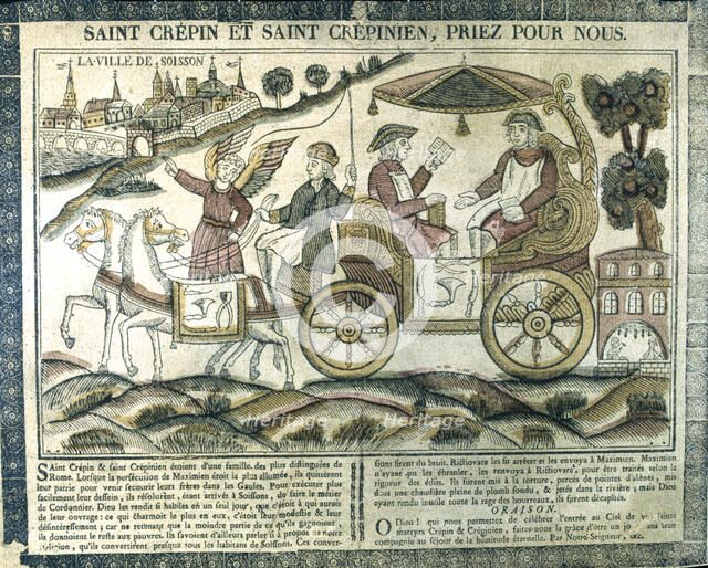 St Crispin and St Crispinian, Christian martyrs, 19th century. Artist: Anon