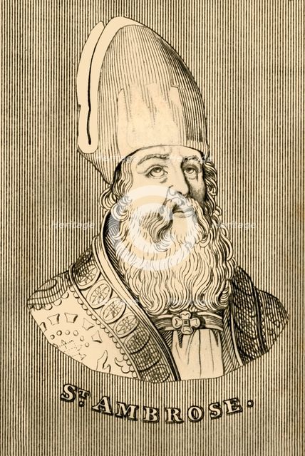 'St. Ambrose', (c340-397), 1830. Creator: Unknown.