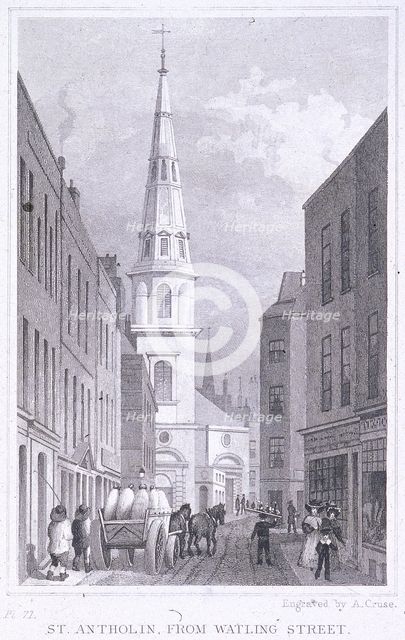 St Antholin, Watling Street, London, c1870. Artist: Anon