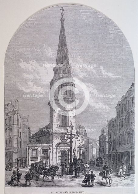 St Antholin, Watling Street, London, c1870. Artist: Anon